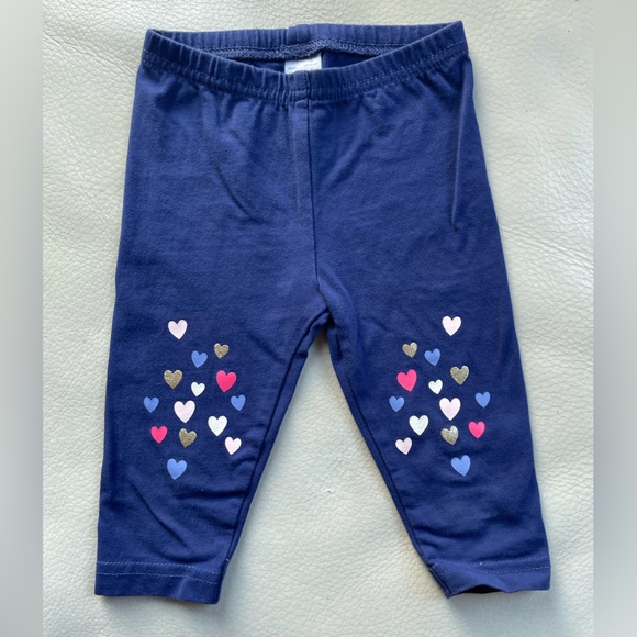 10/$30💥Carter's Glitter Hearts Indigo Toddler Leggings, Gold Pink Blue - Picture 2 of 6